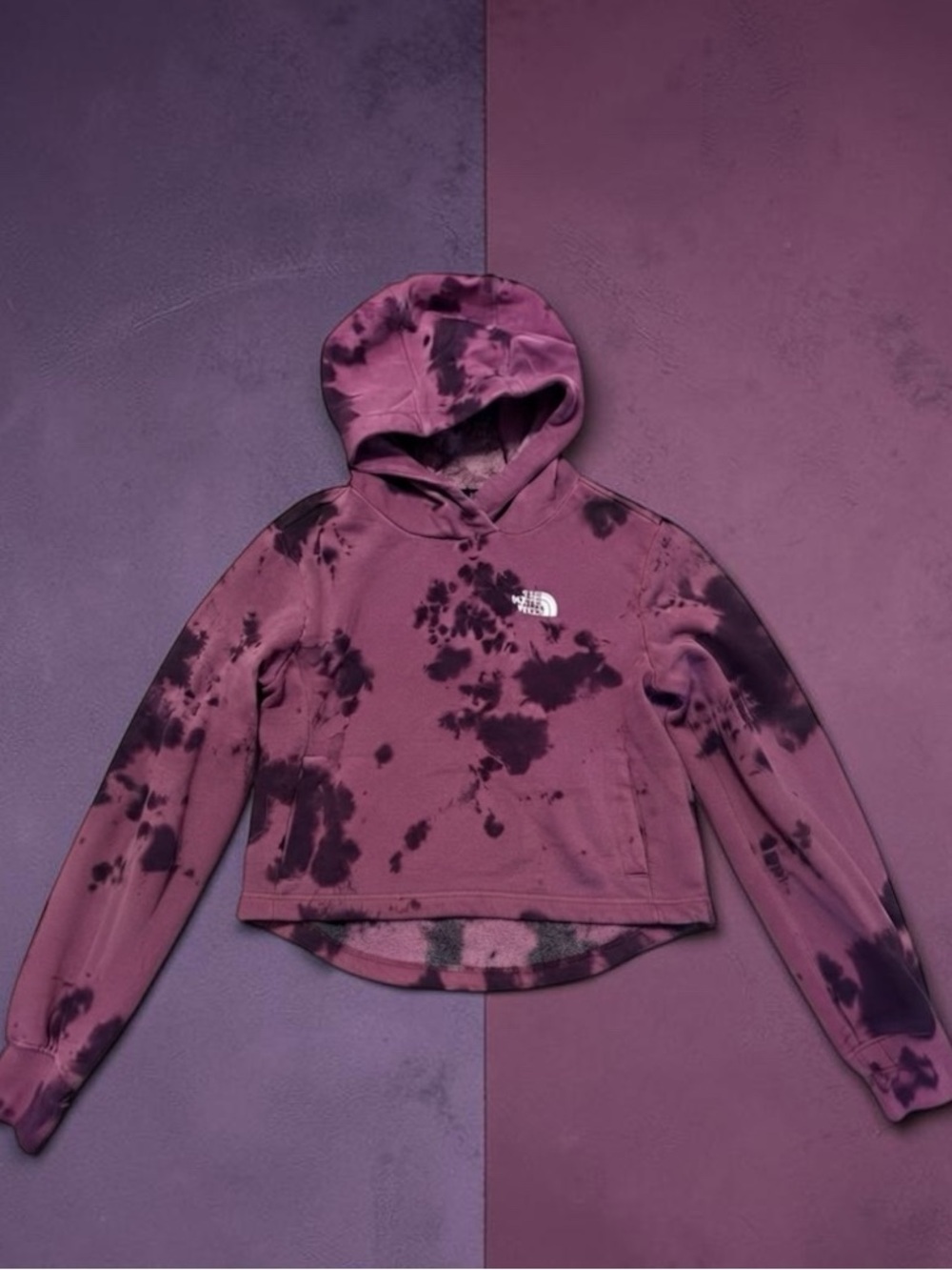 NORTH FACE GIRLS TIE DYE HOODY SWEATSHIRT, PINK PURPLE